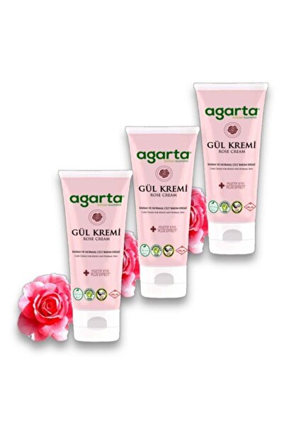 Agarta 3 Adet Doğal Cilt Nemlendirici Gül Kremi 75 ml