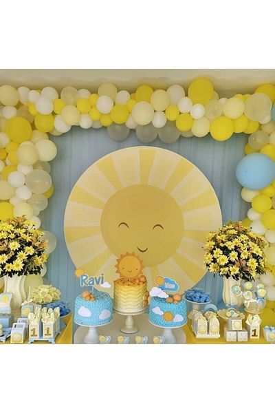 MERİ PARTİ Concept Summer Party 100 Pieces Metallic Balloons And Balloon Chain Latex Balloons Party Supplies
