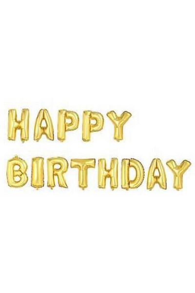 Çemrek Süs Parti Gold Happy Birthday Foil Balloon