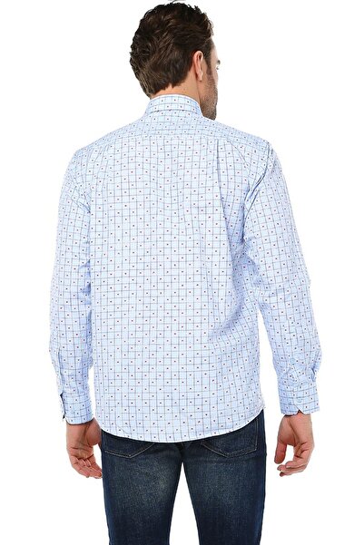 Varetta Чоловіча синя класична сорочка з кишенями та довгими рукавами