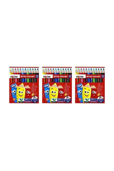 Fatih Dry Paint Pen Half Size 12 Colors 3 Pieces