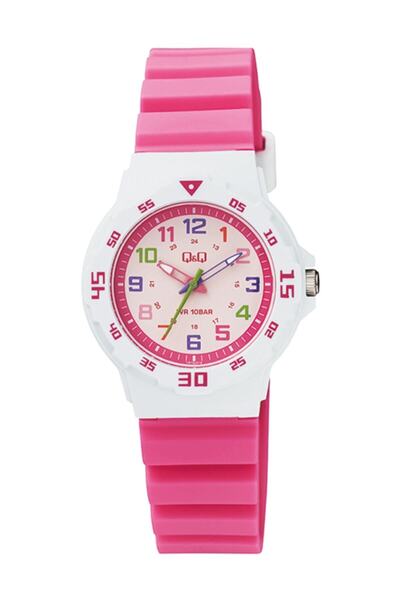 Q&Q Kız-erkek Çocuk Kol Saati 100 Metre Su Geçirmez 6 Renk Pembe