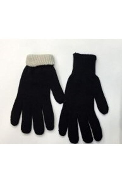 ÖZBEBİŞİM Siyah Parmaklı Eldiven Çift Kat
