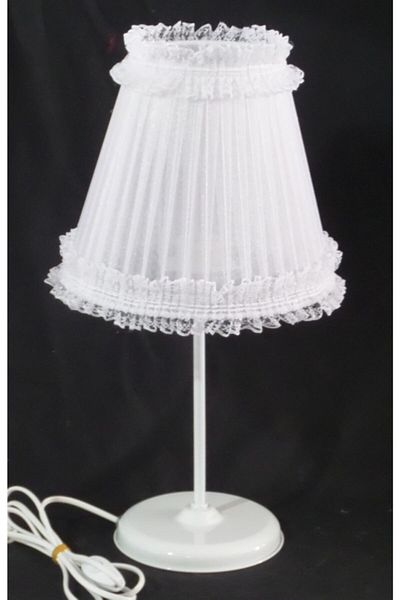 TEKAY AYDINLATMA White Frilly Children's Room Bedroom Chandelier and Lampshade Set