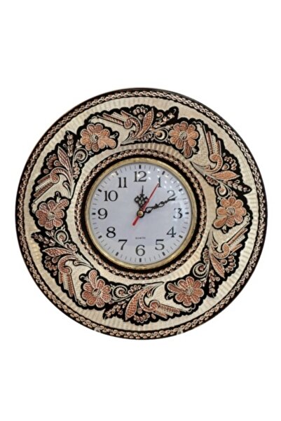 Dergah Bakr 20cm Saat Bakır Işlemeli Saat Bakırsaat Hediyelik Bakır Saat Bakırsaat Bakırişleme Bakırhediye