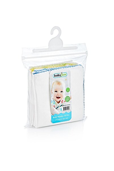Babyjem 10 قطع قماش قطني ممشط للفم 20*20 سم (أزرق)