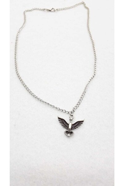 Fugusugu Silver Color Chain Necklace with Phoenix Object