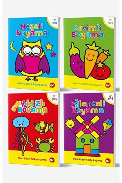 Beyaz Balina Yayınları 2-4 Years Old Coloring Books Set - (4 Books)