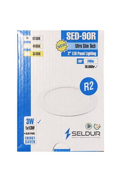 SELDUR 3 W Ultra Slim Recessed Led Panel Daylight