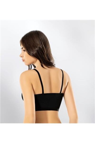 KOTA Sutien bustier sport cu bretele cu frânghie model cruce neagră pentru femei