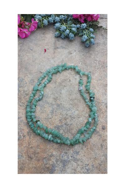 Stoneage Aventurine Natural Stone Both Long and Short Necklace