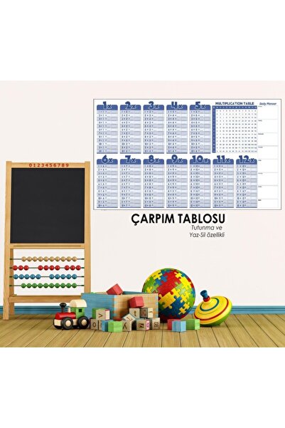 Sİhirli Tahta Çarpım Tablosu Sihirli Kağıt Tahta Ingilizce 100x56 Cm (silgili Kalem Hediyeli)