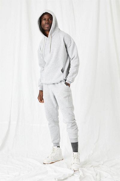 gothamvibes Men's Stay Oversize Gray Hoodie
