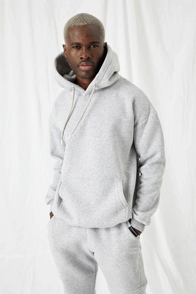 gothamvibes Men's Stay Oversize Gray Hoodie
