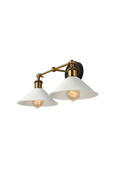 demet habek mylights Retro Rustic Double White Wall Lamp Sconce