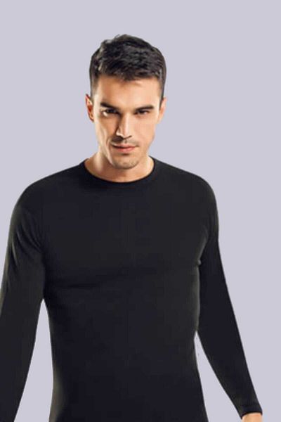Momslab Men's Black Elastane Lycra Body 2 Pieces