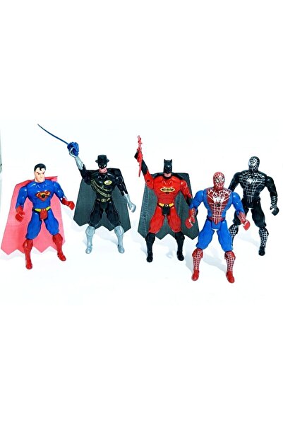 Barney Mood Süper Kahramanlar Örümcek Adam, Batman, Süpermen, Zero 5'li Set