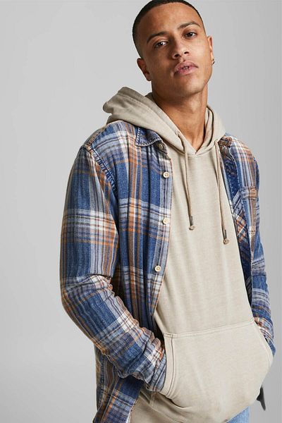 Jack & Jones Men's Vintage Cream Hooded Sweatshirt - 12174457