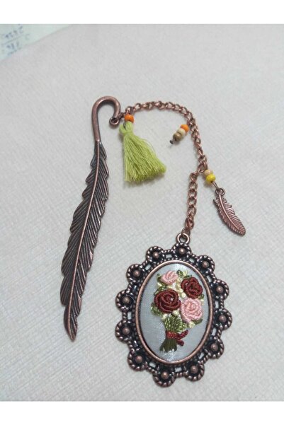 adilstore Semn de carte Semn de carte brodat manual cu cusături rococo