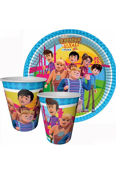 DÜVENCİ TİCARET Licensed Rafadan Tayfa Plate Glass Set