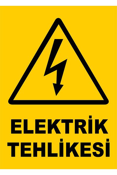 Burada Medikal ve Reklam لافتة تحذيرية للخطر الكهربائي مقاس 25 × 35 سم