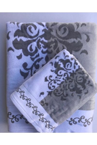 Özdilek King Size 2 Piece Towel Set Emily Gray