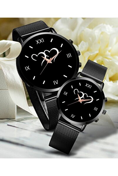 Kubbehan Sevgili Saatleri Kalpli Çift Kol Saatleri Sevgililer Günü Hediyesi