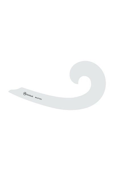 Artscholar Transparent Riga Curved Handle Ruler 23cm N:tc-1