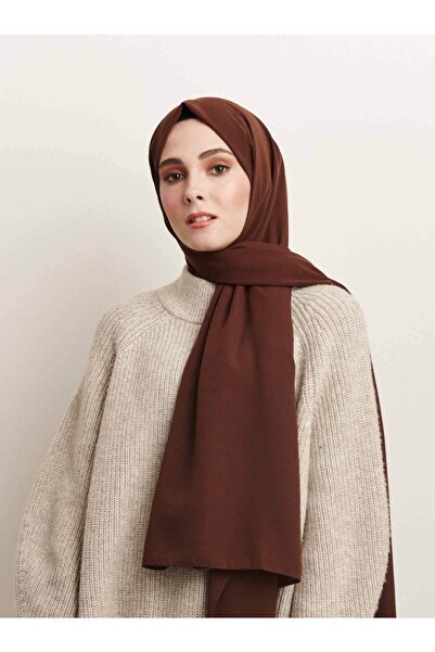 Modakaşmir Medina Silk Shawl Burnt Brown -02