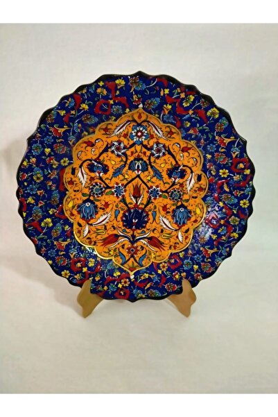 Sultan Çini -cm Çini El Emeği Desenli 25 Cm Özel El Işi Teship Sanatı Duvar T...