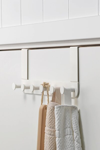 Binbirreyon Enudden 6 Topuzlu Kapı Arkası Askı 35cm Beyaz De035