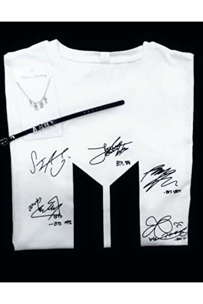 GC GÖKHAN CLUB Bts Imza cu imprimeu Colier unisex tricou Army Brățară Army Combinație de 3 piese