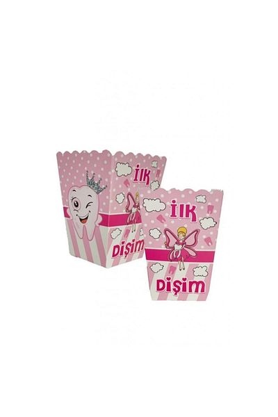 Hayaller Dükkanı My First Tooth Pink Girl Themed Pop Corn Corn Box