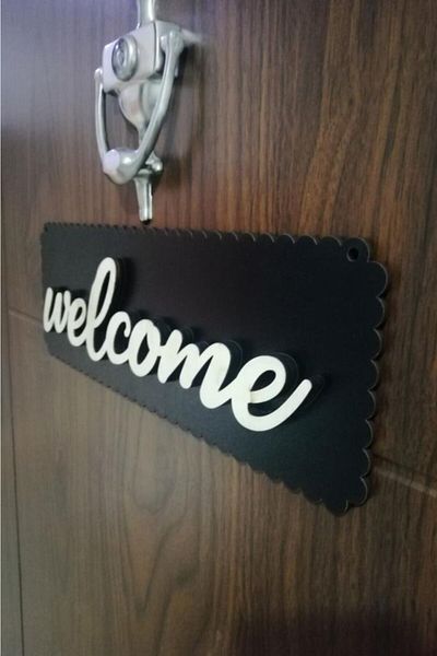 AVMmarketim Welcome Wooden Decorative Door Ornament