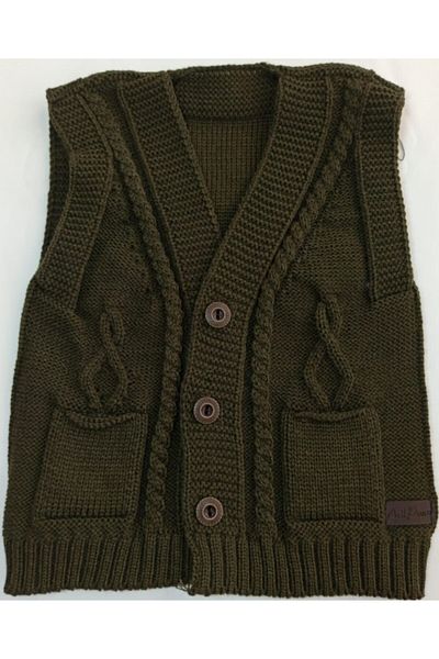 ÖZBEBİŞİM Baby Boy Green Knitwear Knitted Vest