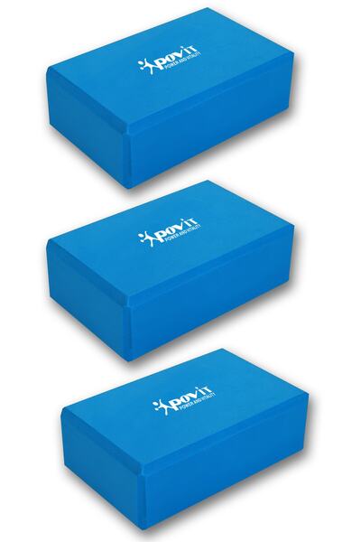 Povit Blue Yoga Block 3 Pieces