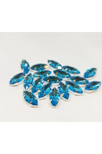 yiğit aksesuar 7x15 (1.5cm) Kasalı Dikme Cam Mekik Açık Mavi 10 Adet