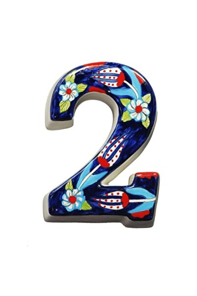 Yılmazel 3 Renk Seçenekli El Yapımı Seramik Kapı Numarası, Kapı Numaraları 2 Lacivert