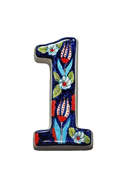 Yılmazel 3 Renk Seçenekli El Yapımı Seramik Kapı Numarası, Kapı Numaraları 1 Lacivert