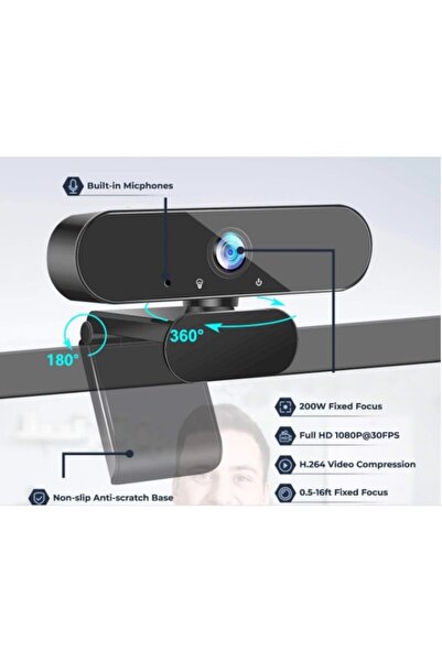 Angel Eye Web Kamera 1080p Full Hd Usb Bağlantılı Mikrofonlu Webcam