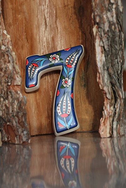 Yılmazel 3 Renk Seçenekli El Yapımı Seramik Kapı Numarası, Kapı Numaraları 7 Lacivert