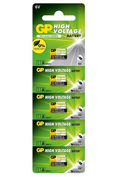 GP Batteries Gp11a Süper Alkalin Mn11/11a Boy Pil, 6 Volti, 5'li Kart
