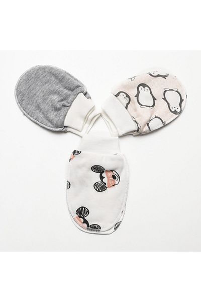 Süpermini Patterned Style 3-Piece Combed Cotton Gloves, Model Changes May Occur in Products