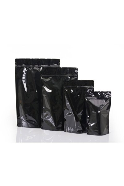 Siyah Alüminyum Kilitli Doypack 1000 Adet - 16x27 Cm