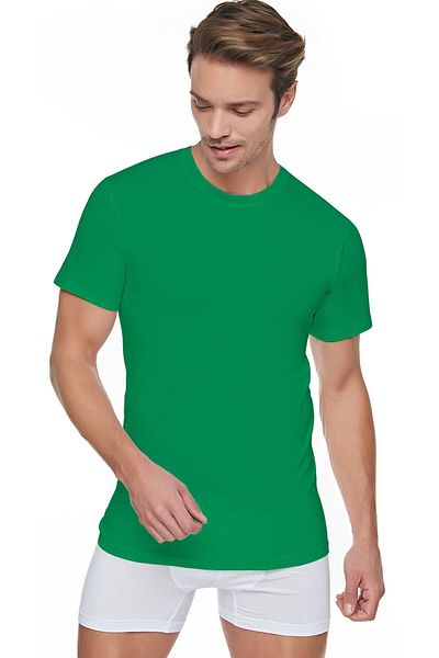 Seher Yıldızı Men's Green 6 Pieces Crew Neck Cotton Undershirt