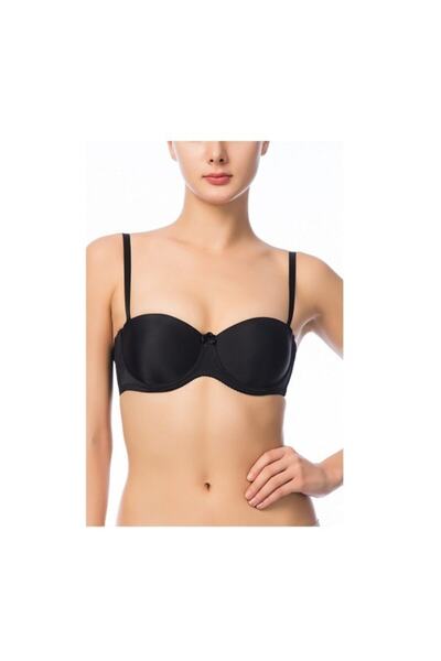 NBB Sutien fără bretele cu micro căptușit cu silicon negru Nou sezon