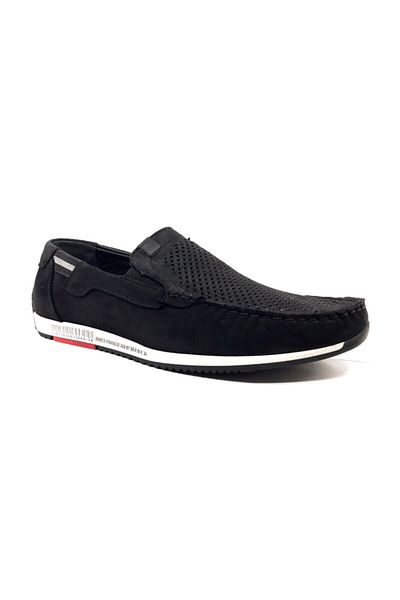 JAMES FRANCO 5091 Black Nubuck Leather Men's Summer Shoes