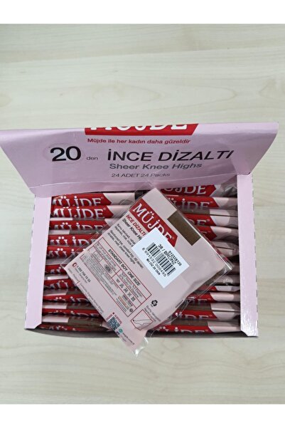 Müjde Γυναικείες μπρούτζινες λεπτές κάλτσες κάτω από το γόνατο Κουτί 24 τεμαχίων