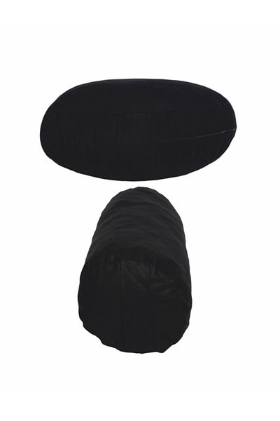 REMEGE Pernă de meditație umplută cu coajă organică + set de două perne de susținere