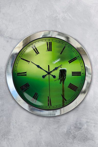 Kasva Concept 36 cm Chrome Metal Special Design Wall Clock